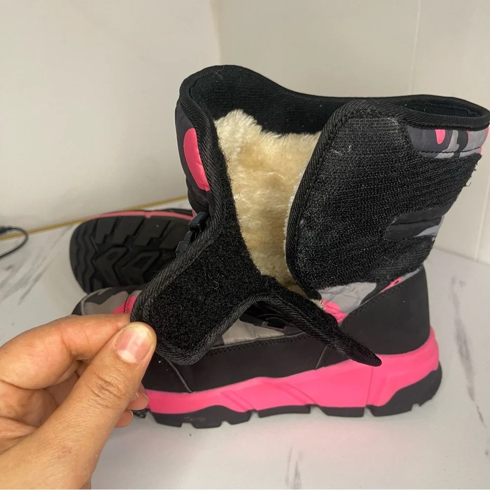 Girls’ Snow Boots Pink and Black Size 3 Little Girl